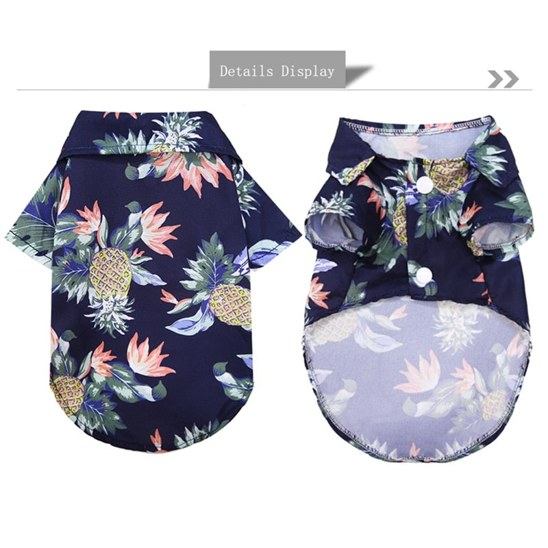 Summer Pet Printed Clothes For Dogs Floral Beach Shirt